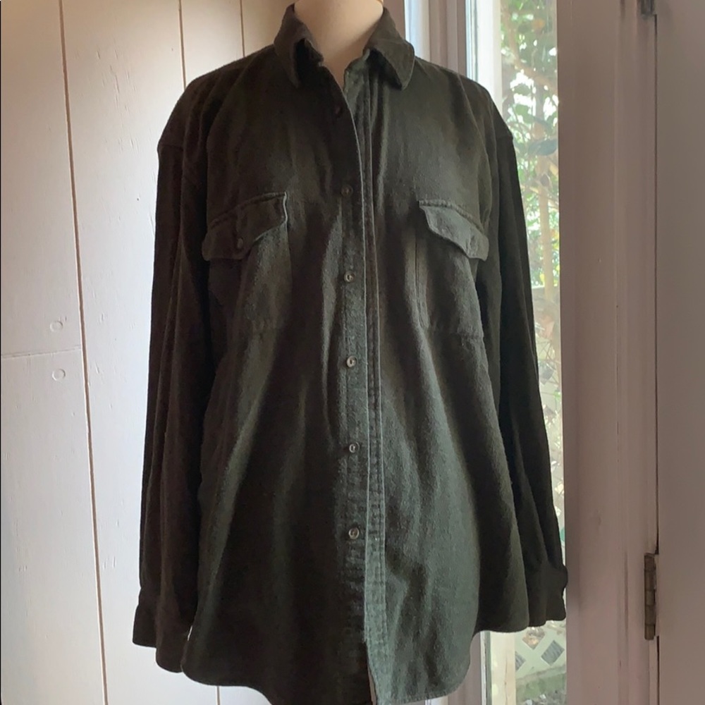 Vintage Forrest green flannel shirt